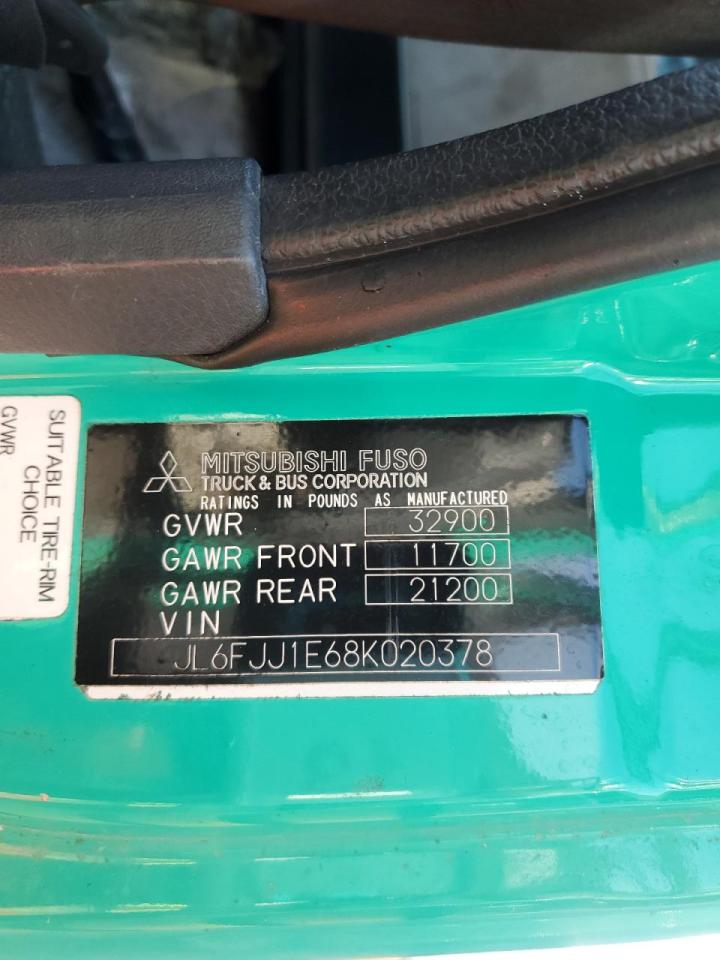 2008 Mitsubishi Fuso Fm 65F Refuse Truck VIN: JL6FJJ1E68K020378 Lot: 85072375