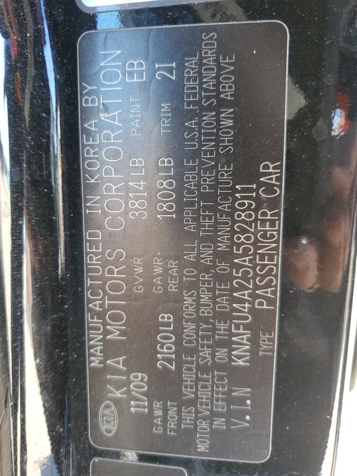 2010 Kia Forte Ex VIN: KNAFU4A25A5828911 Lot: 91270595