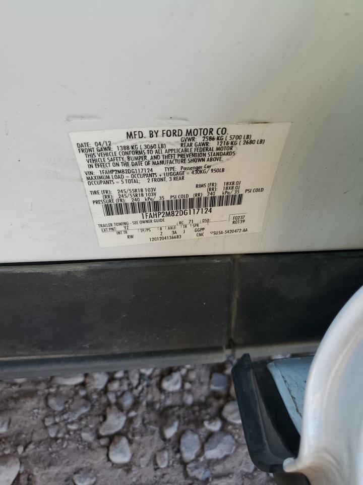 2013 Ford Taurus Police Interceptor VIN: 1FAHP2M82DG117124 Lot: 92080355