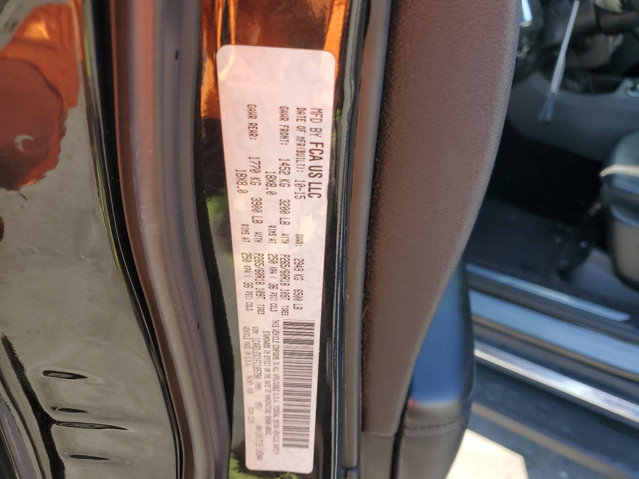 2015 Dodge Durango Limited VIN: 1C4RDJDG1FC185790 Lot: 93659015