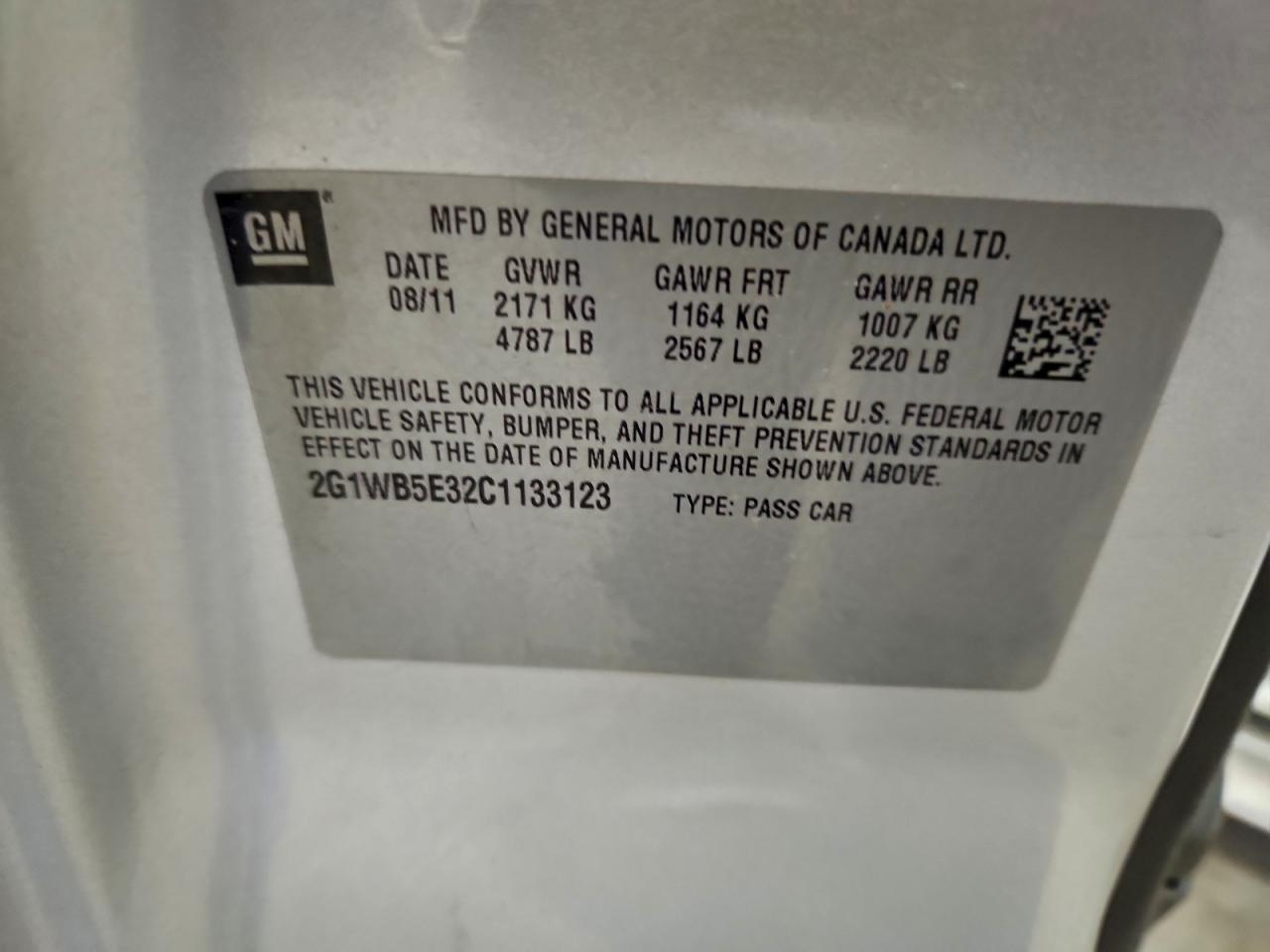 2012 Chevrolet Impala Lt VIN: 2G1WB5E32C1133123 Lot: 93958205