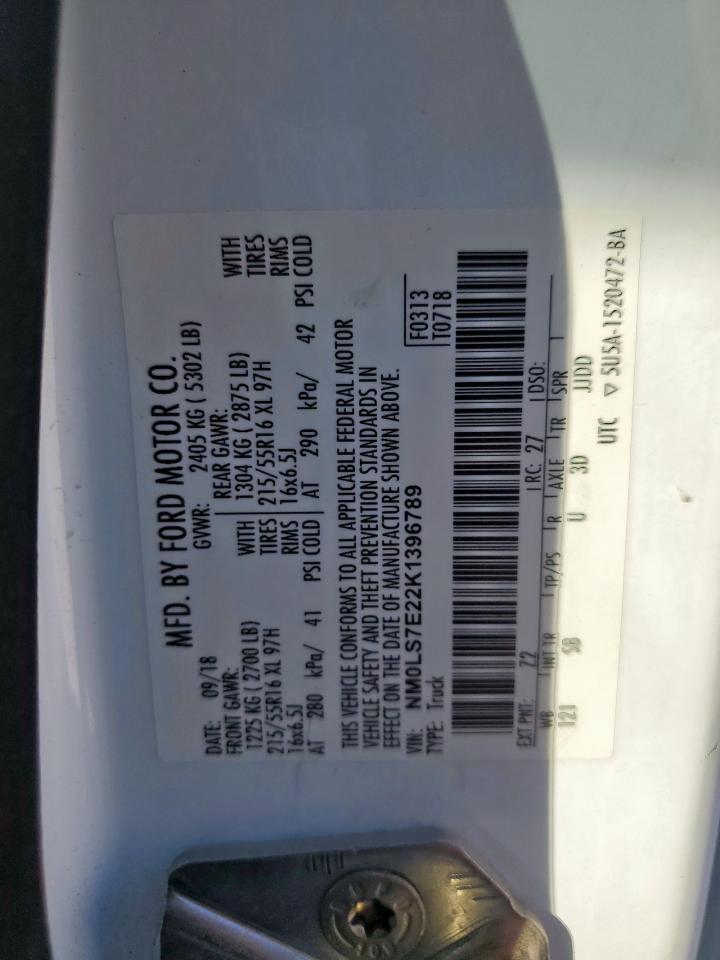 2019 Ford Transit Connect Xl VIN: NM0LS7E22K1396789 Lot: 91004835