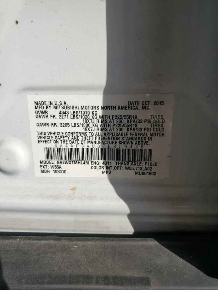 2015 Mitsubishi Outlander Sport Es VIN: 4A4AP3AU8FE059448 Lot: 92206875