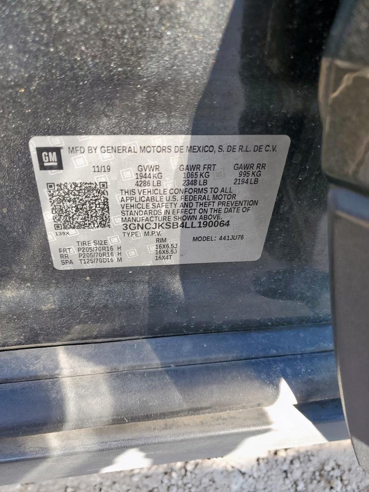 2020 Chevrolet Trax Ls VIN: 3GNCJKSB4LL190064 Lot: 91513585