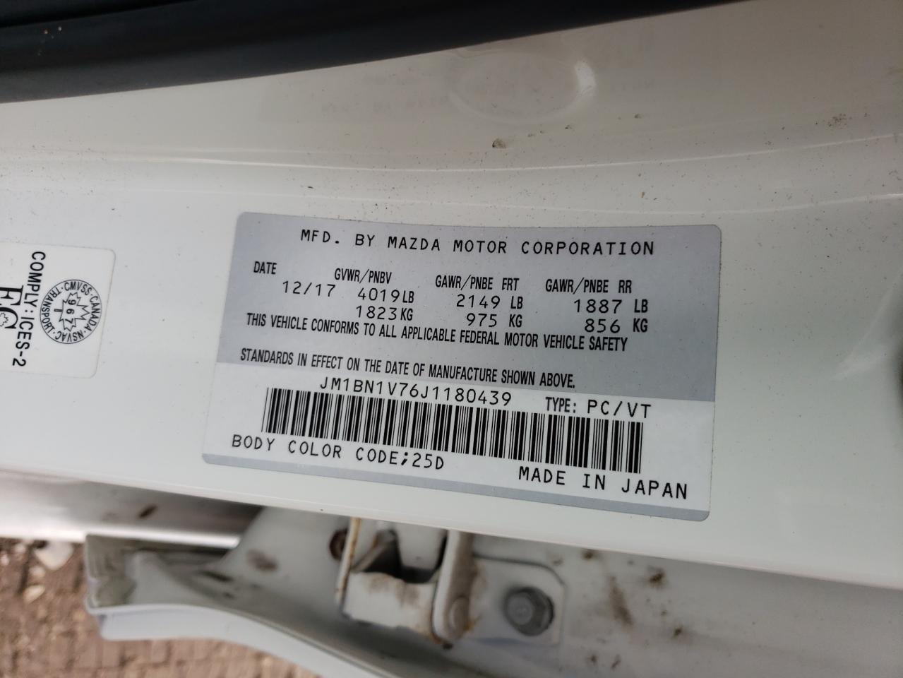 2018 Mazda 3 Gs VIN: JM1BN1V76J1180439 Lot: 91232715