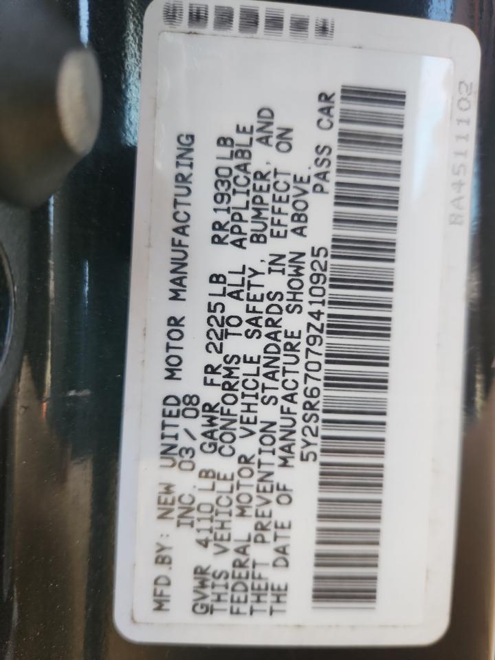 2009 Pontiac Vibe Gt VIN: 5Y2SR67079Z410925 Lot: 91116255