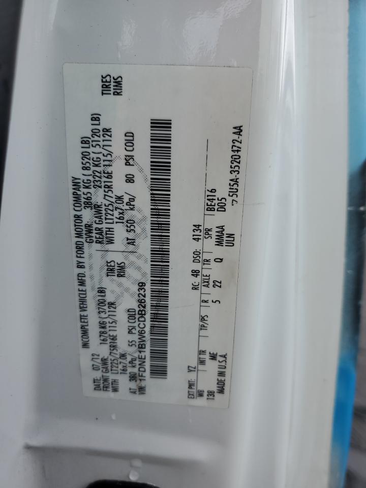 2012 Ford Econoline E150 Wagon VIN: 1FDNE1BW6CDB26239 Lot: 91107805