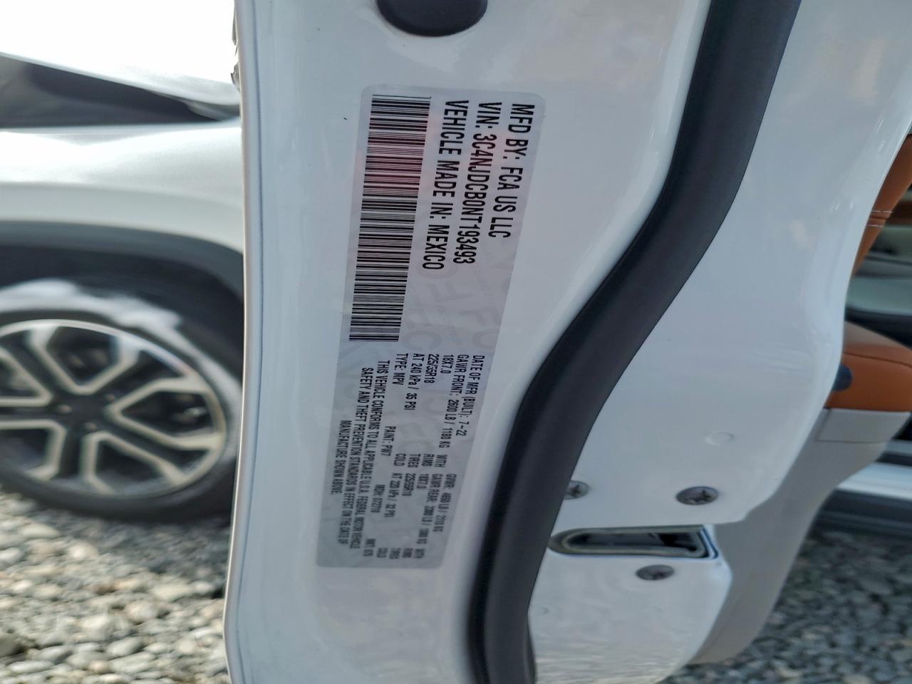 2022 Jeep Compass Limited VIN: 3C4NJDCB0NT193493 Lot: 93652215