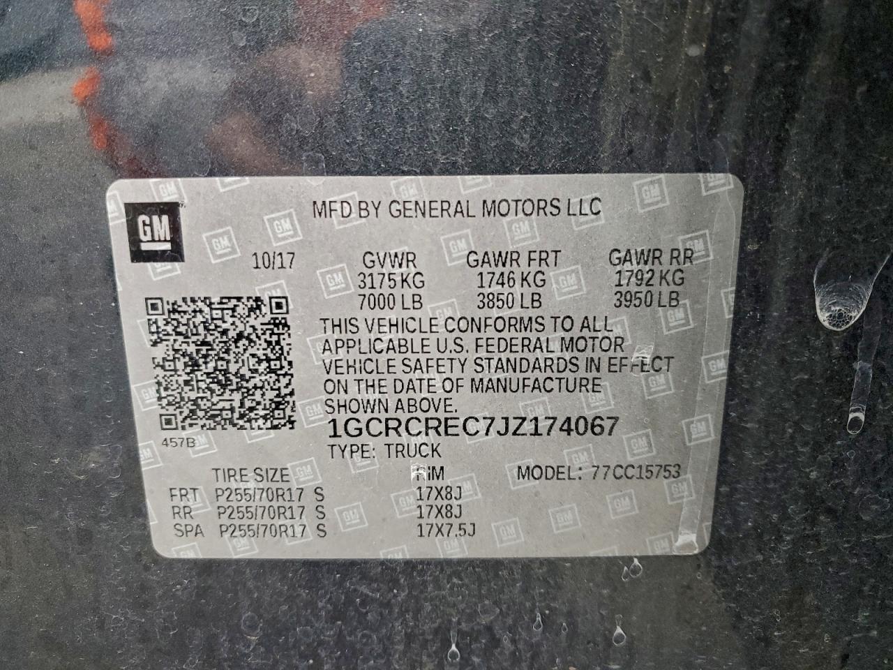 2018 Chevrolet Silverado C1500 Lt VIN: 1GCRCREC7JZ174067 Lot: 90856165