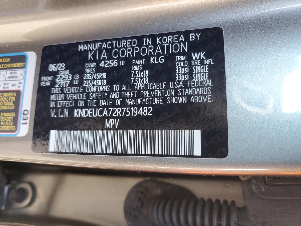 2024 Kia Seltos X Line VIN: KNDEUCA72R7519482 Lot: 93251225