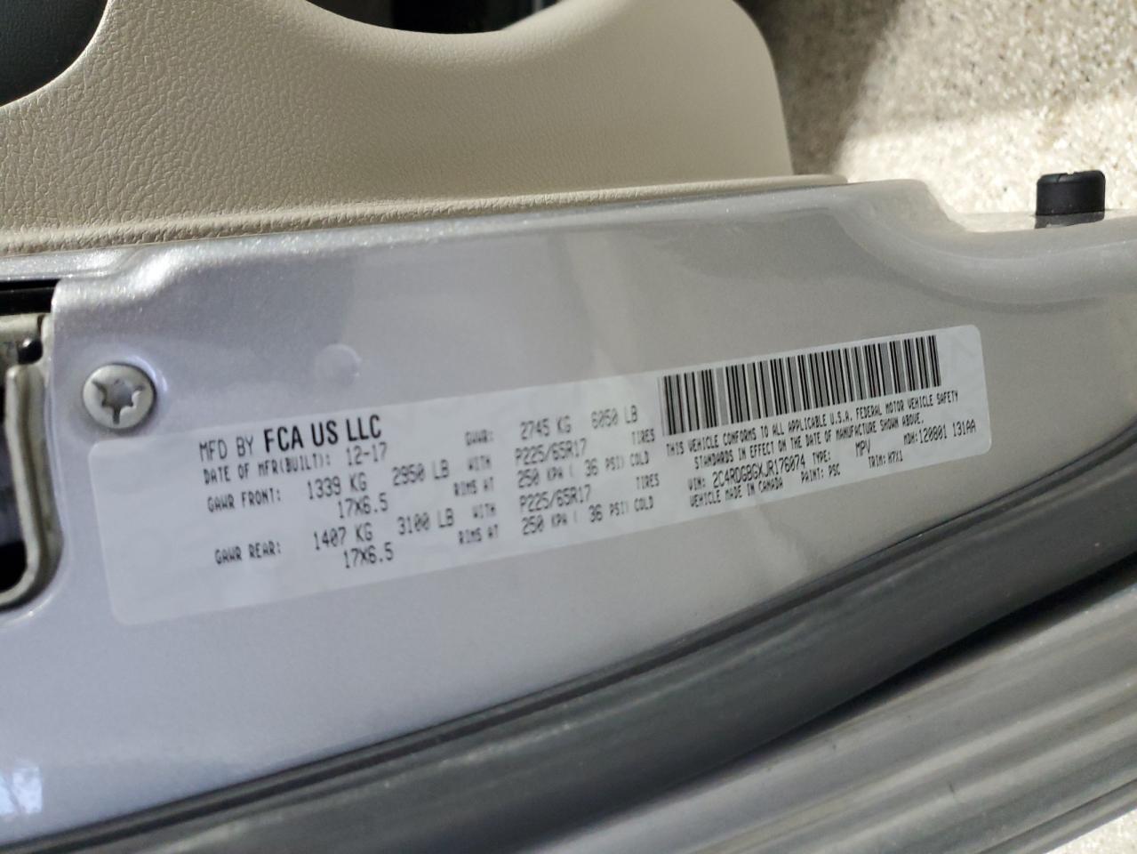 2018 Dodge Grand Caravan Se VIN: 2C4RDGBGXJR176074 Lot: 90126525