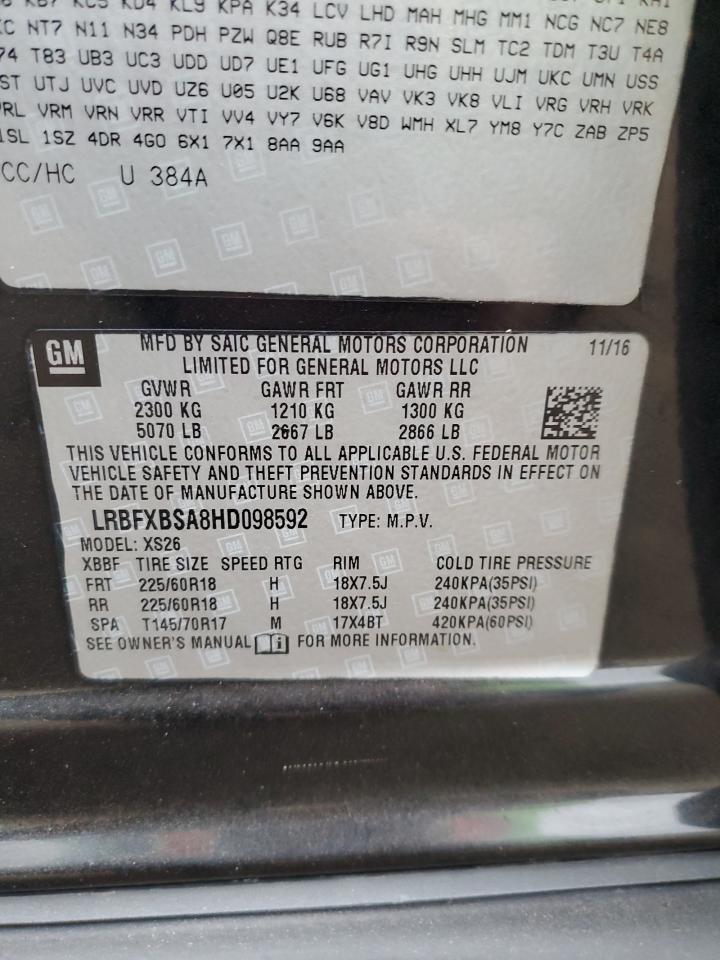 2017 Buick Envision Essence VIN: LRBFXBSA8HD098592 Lot: 92996155