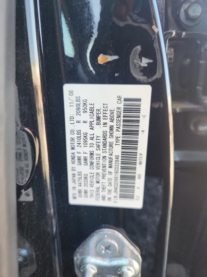 2009 Acura Tsx VIN: JH4CU26619C032846 Lot: 91623665