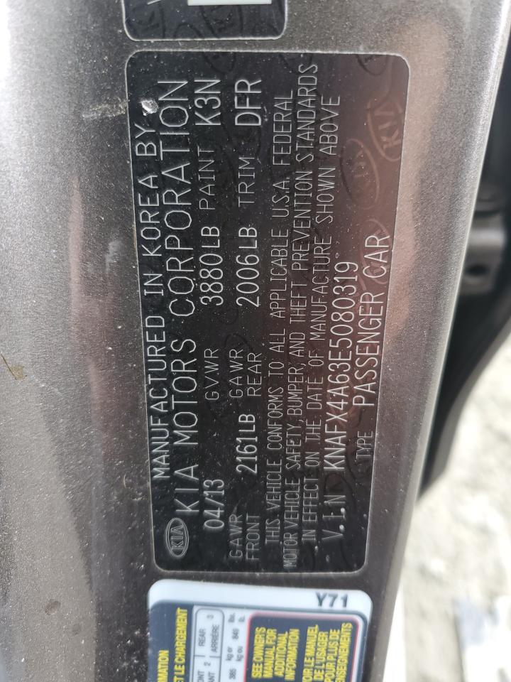 2014 Kia Forte Lx VIN: KNAFX4A63E5080319 Lot: 93328345