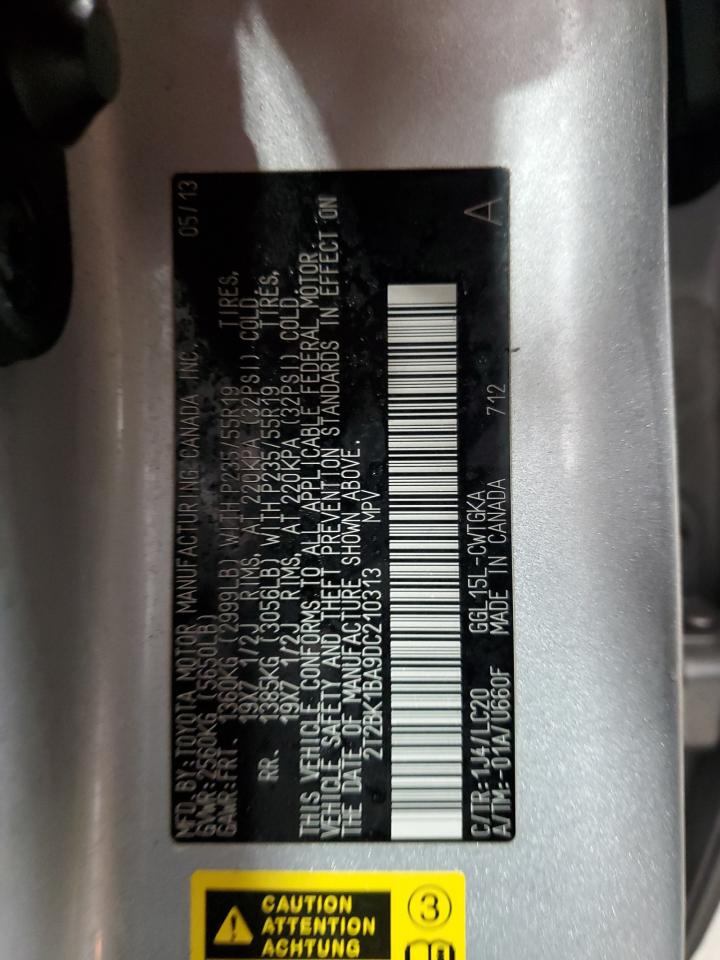 2013 Lexus Rx 350 Base VIN: 2T2BK1BA9DC210313 Lot: 91822965