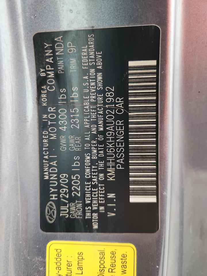 2010 Hyundai Genesis Coupe 3.8L VIN: KMHHU6KH9AU021982 Lot: 93045555