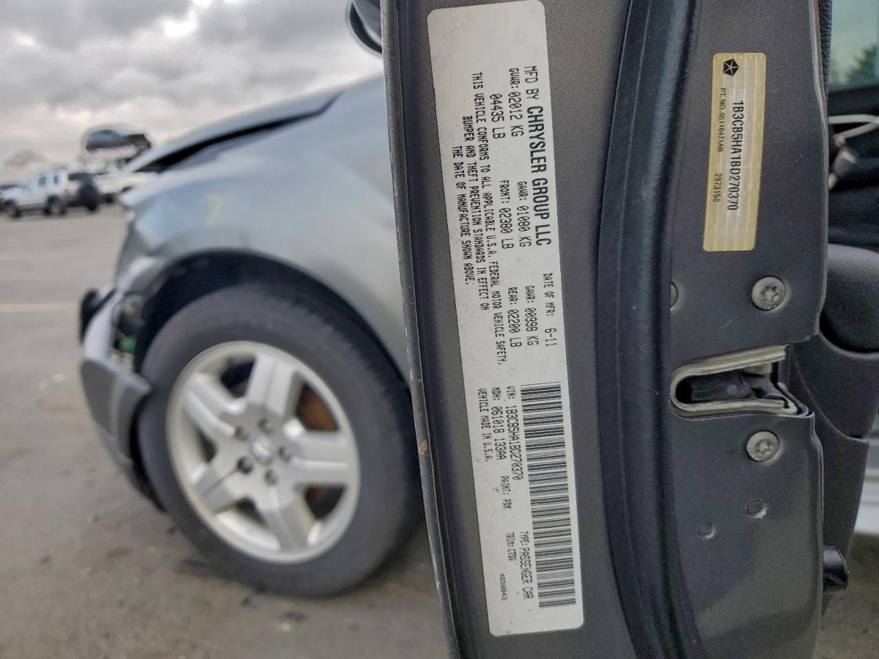 2011 Dodge Caliber Heat VIN: 1B3CB5HA1BD270370 Lot: 94106505