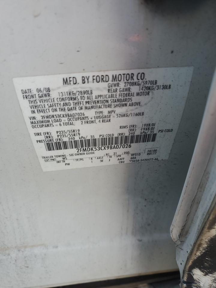 2009 Ford Flex Limited VIN: 2FMDK53CX9BA07026 Lot: 91798085