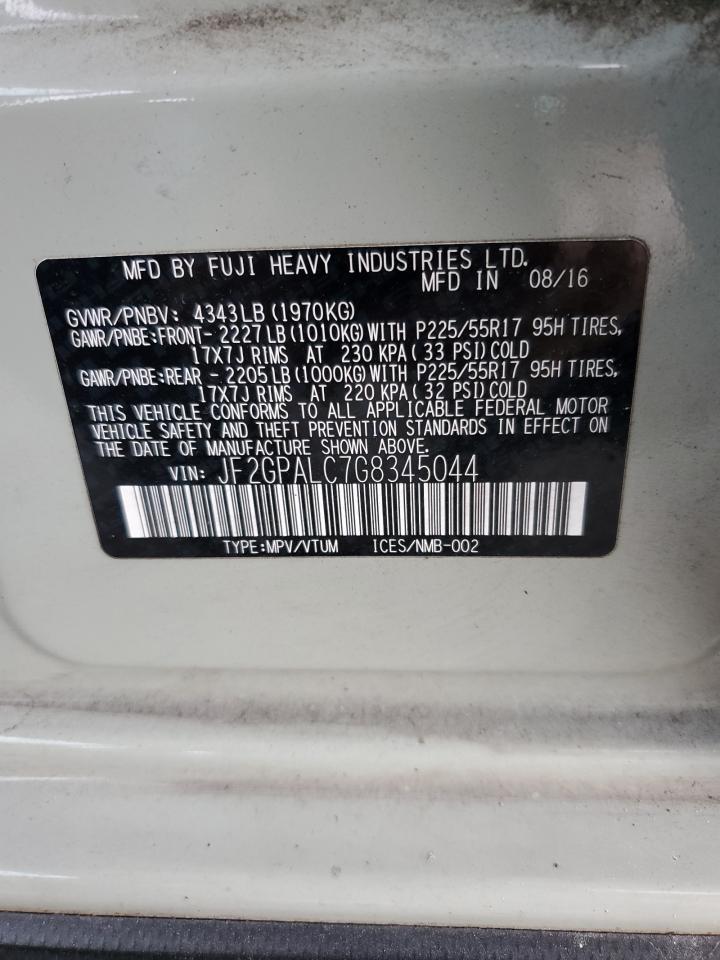 2016 Subaru Crosstrek Limited VIN: JF2GPALC7G8345044 Lot: 93373395