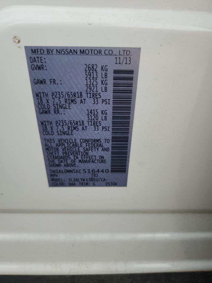 2014 Infiniti Qx60 VIN: 5N1AL0MN5EC516440 Lot: 93047335