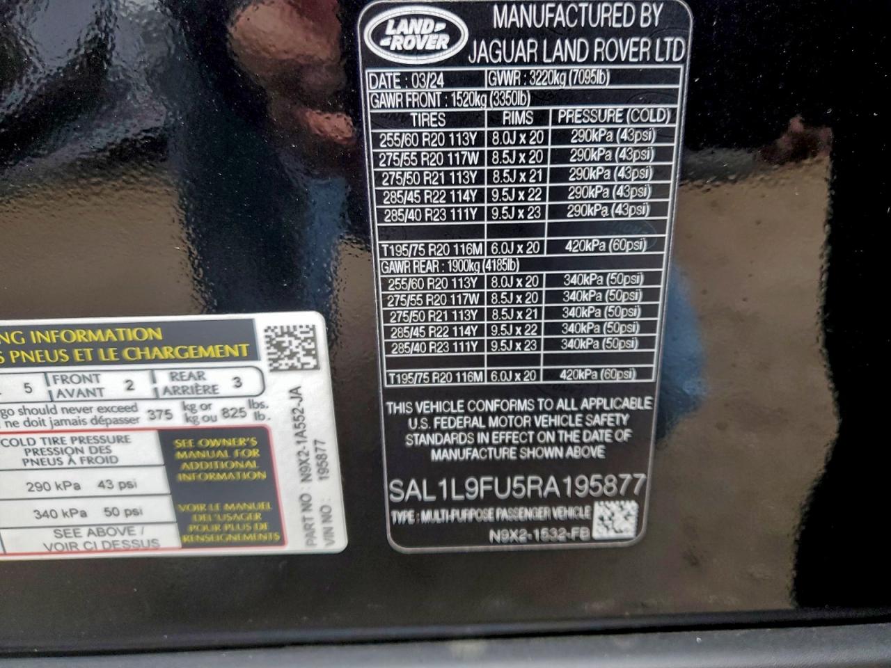 2024 Land Rover Range Rover Sport Dynamic Se VIN: SAL1L9FU5RA195877 Lot: 92064135