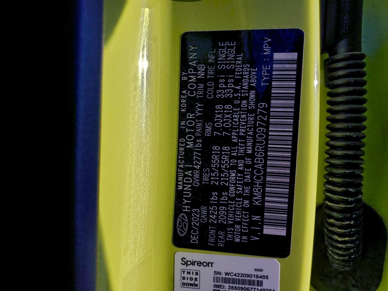 2024 Hyundai Kona Sel VIN: KM8HCCAB6RU097279 Lot: 93658495