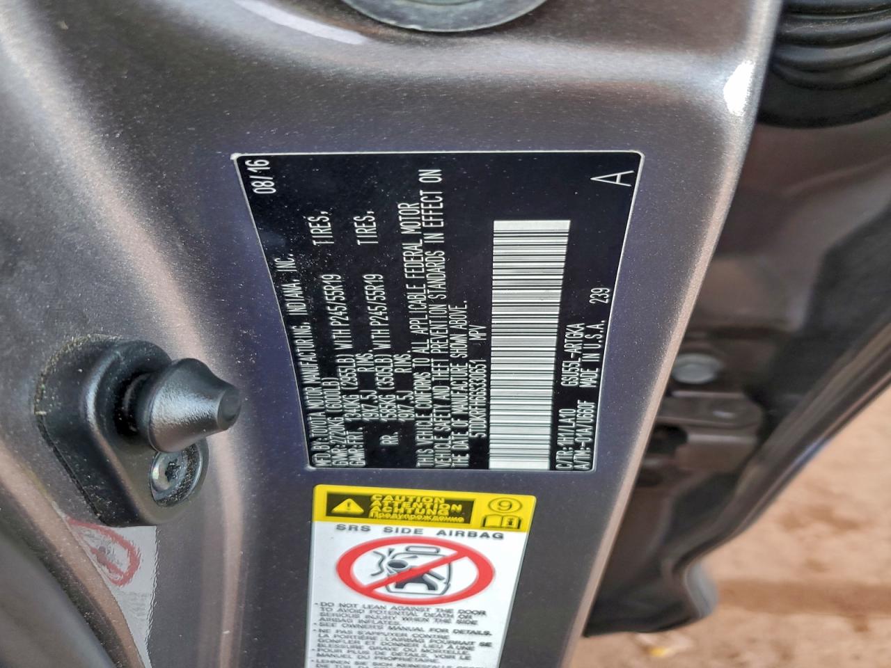 2016 Toyota Highlander Limited VIN: 5TDDKRFH6GS330651 Lot: 94216785