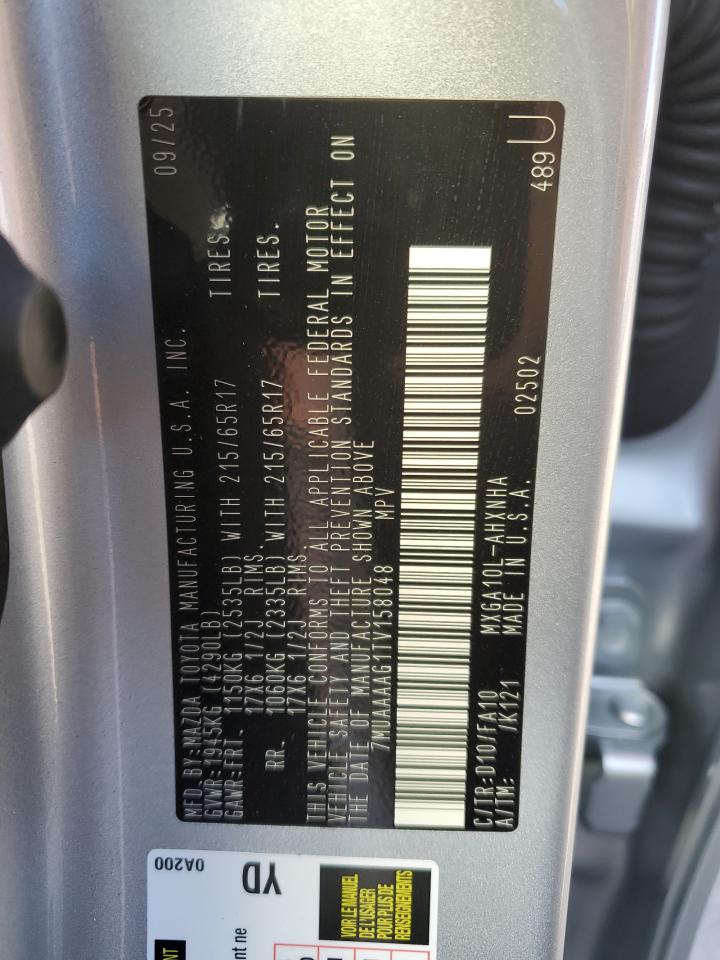 2026 Toyota Corolla Cross L VIN: 7MUAAAAG1TV158048 Lot: 92580765