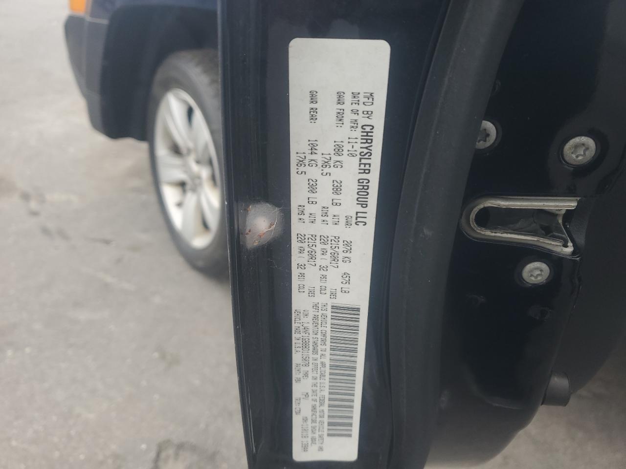 2011 Jeep Patriot Sport VIN: 1J4NF1GB8BD115078 Lot: 92787835