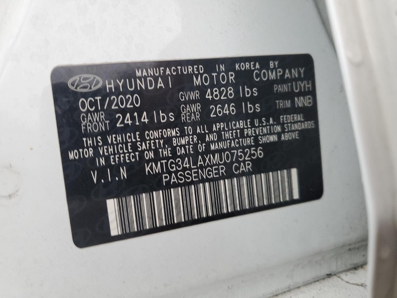 2021 Genesis G70 Elite VIN: KMTG34LAXMU075256 Lot: 93478585