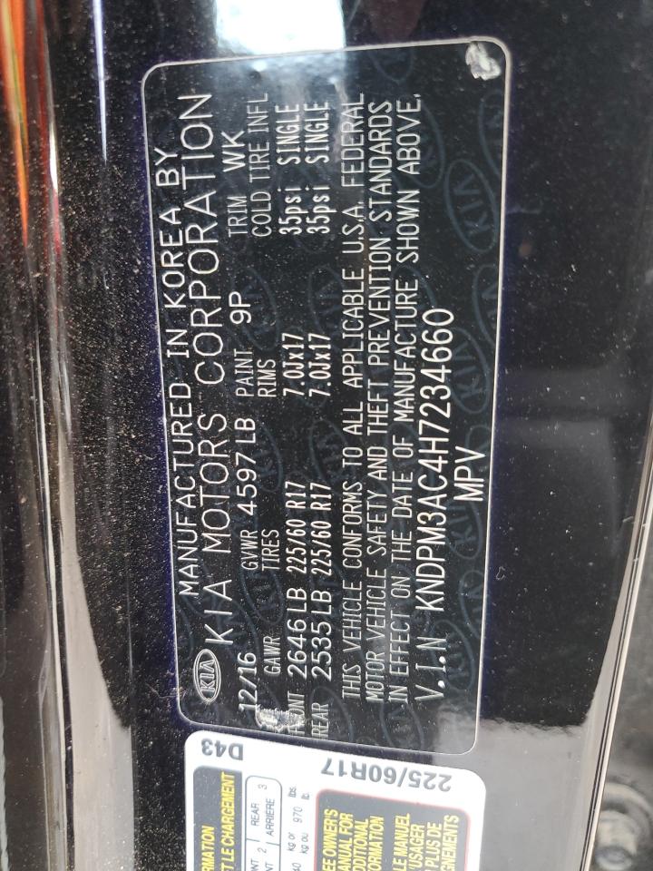 2017 Kia Sportage Lx VIN: KNDPM3AC4H7234660 Lot: 93406495