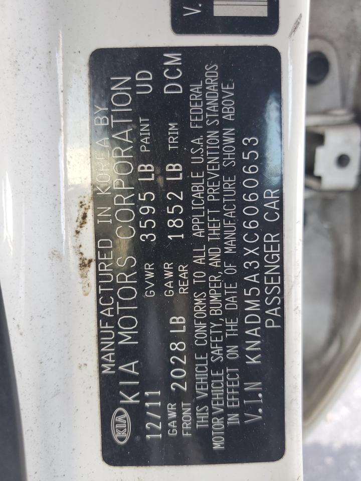 2012 Kia Rio Lx VIN: KNADM5A3XC6060653 Lot: 93277695