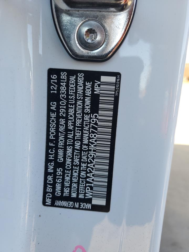 2017 Porsche Cayenne VIN: WP1AA2A29HKA87795 Lot: 90838875