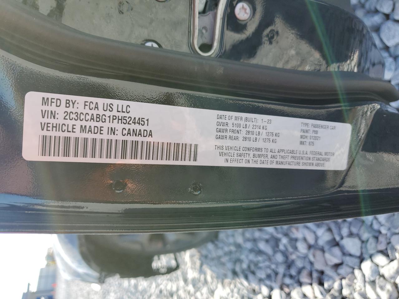 2023 Chrysler 300 S VIN: 2C3CCABG1PH524451 Lot: 91582505