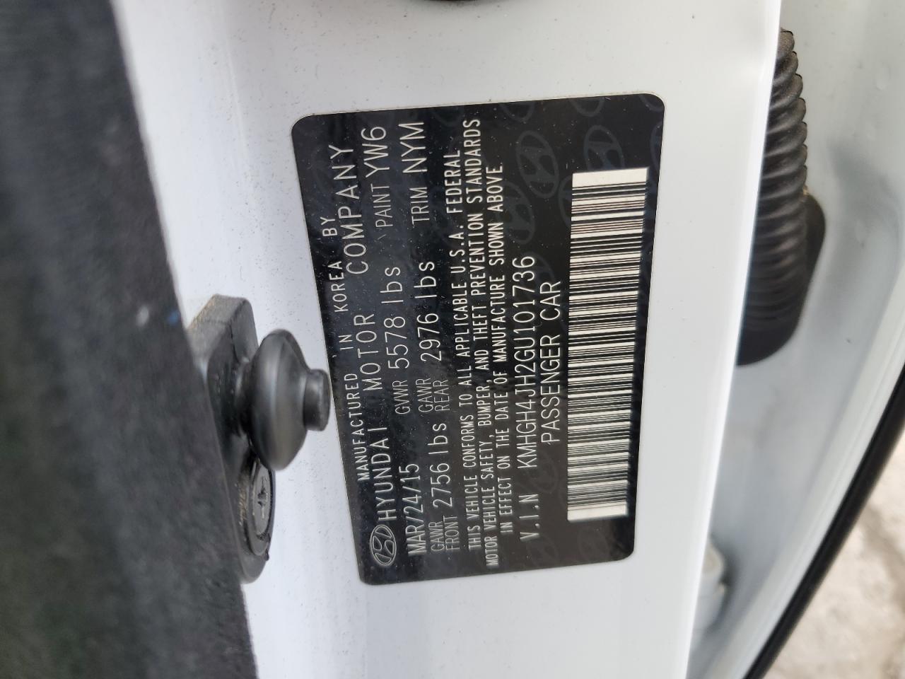 2016 Hyundai Equus Signature VIN: KMHGH4JH2GU101736 Lot: 91831775