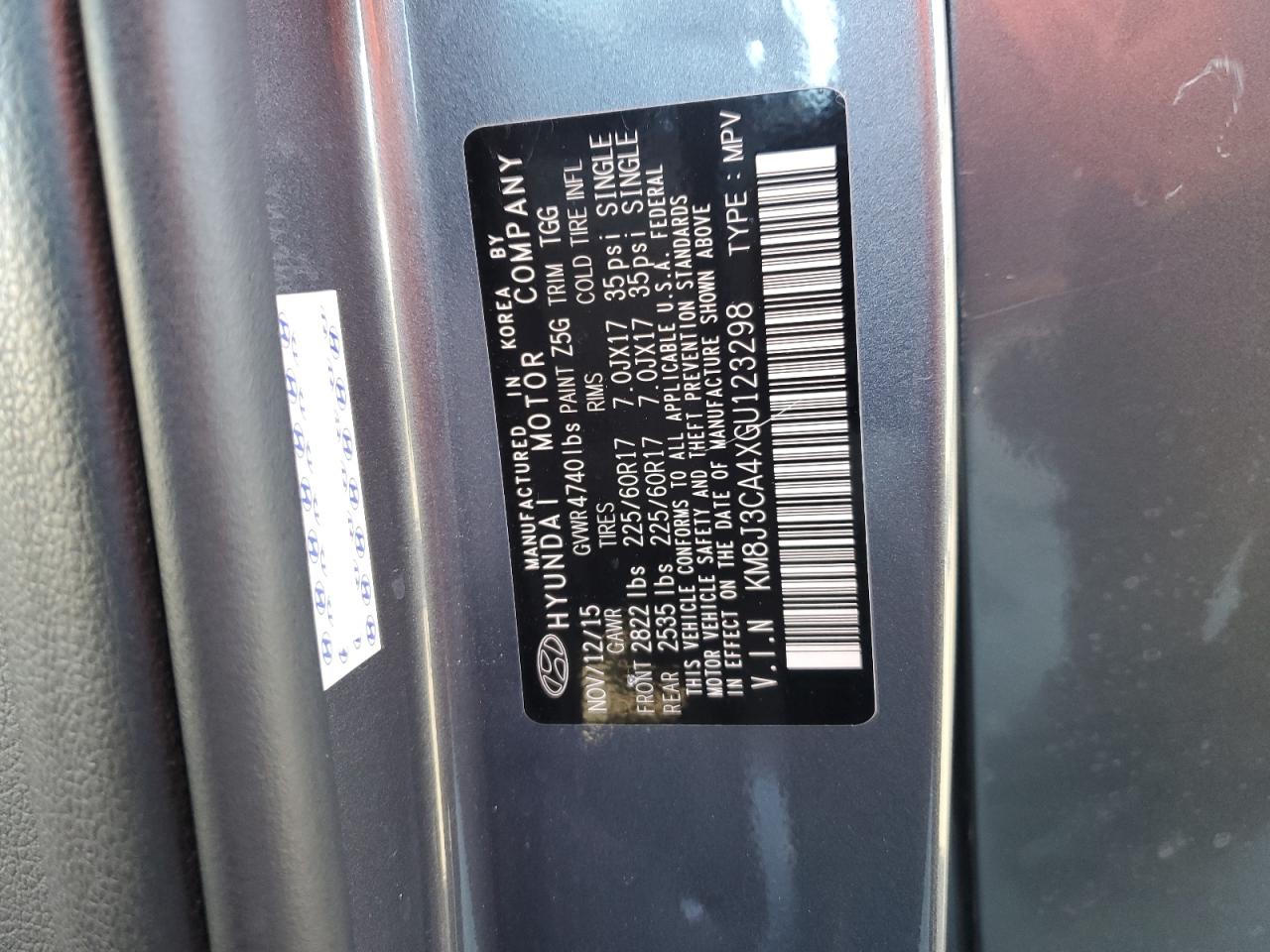 2016 Hyundai Tucson Limited VIN: KM8J3CA4XGU123298 Lot: 93108665