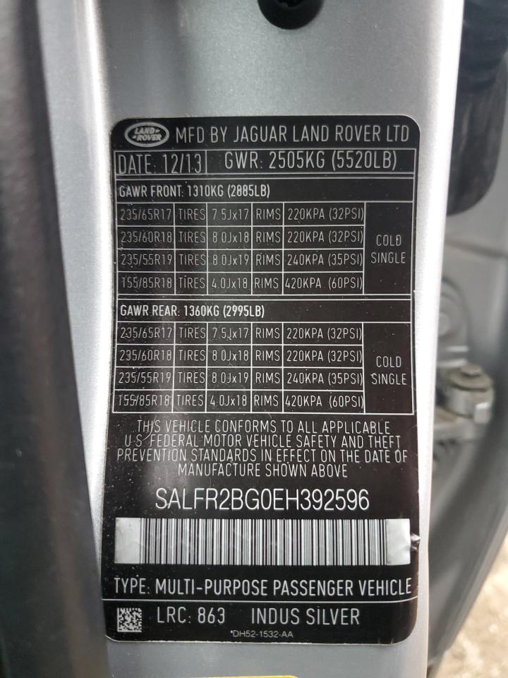 2014 Land Rover Lr2 Hse VIN: SALFR2BG0EH392596 Lot: 93315725