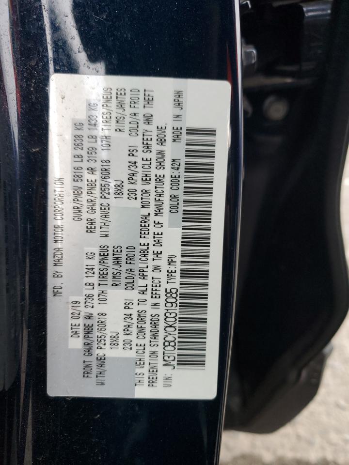 2019 Mazda Cx-9 Touring VIN: JM3TCBCY0K0319085 Lot: 93283405