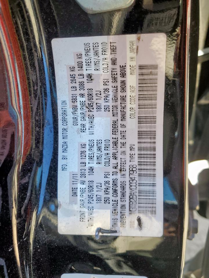 2012 Mazda Cx-9 VIN: JM3TB2BAXC0347968 Lot: 92178715