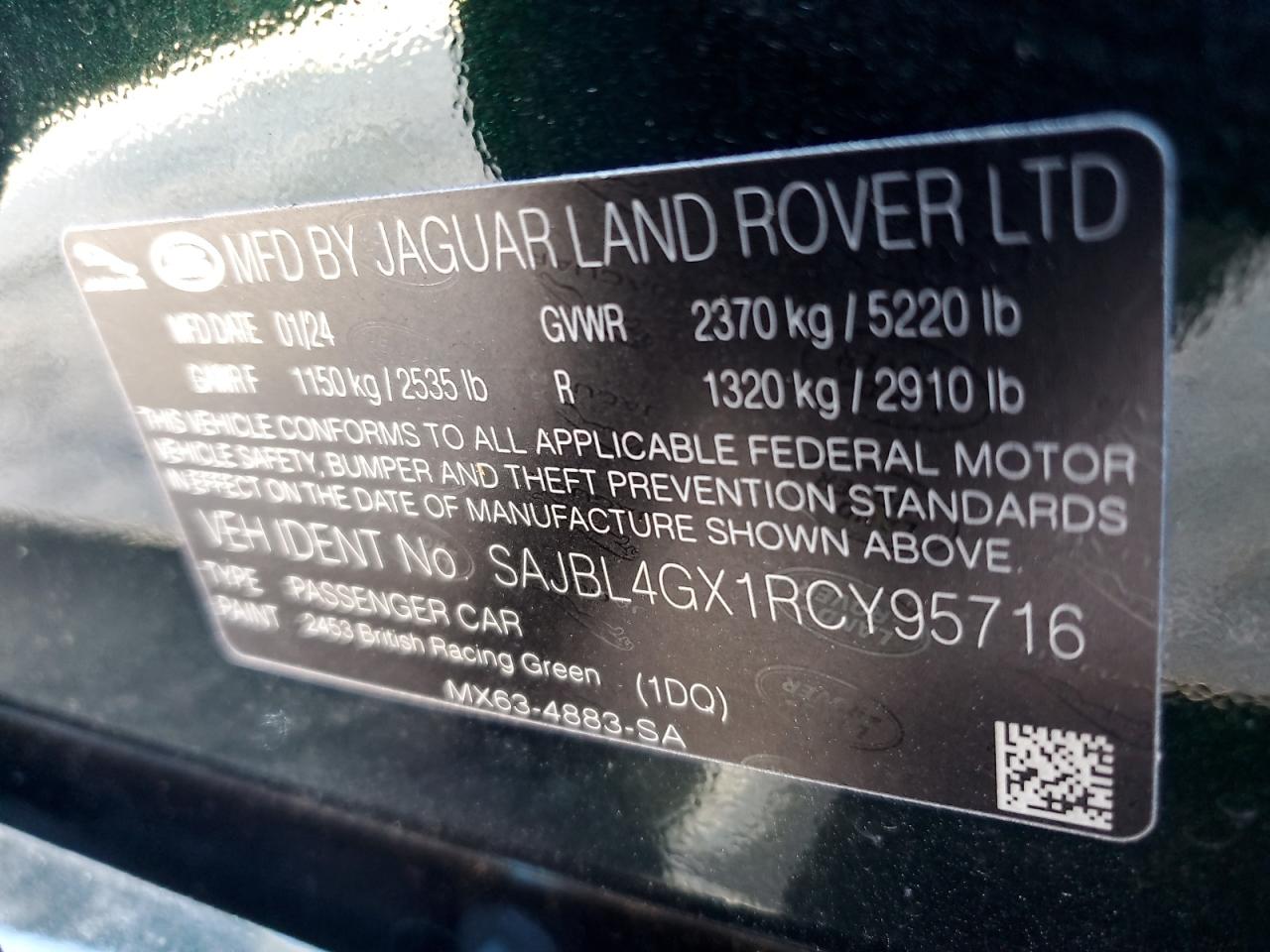 2024 Jaguar Xf R-Dynamic Se VIN: SAJBL4GX1RCY95716 Lot: 90910595