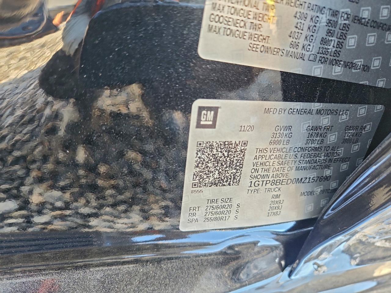 2021 GMC Sierra C1500 Sle VIN: 1GTP8BED0MZ157690 Lot: 93746995