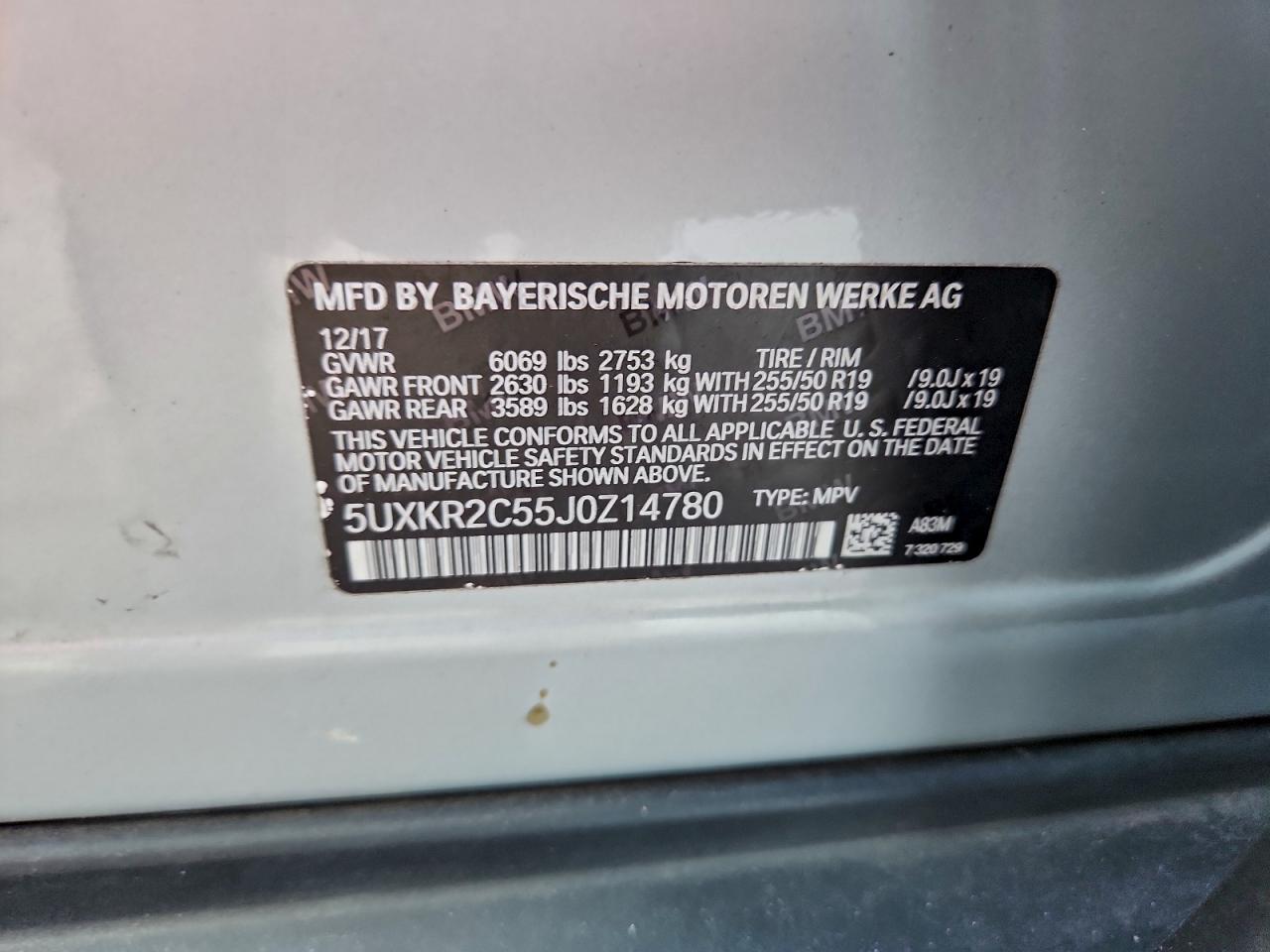 2018 BMW X5 Sdrive35I VIN: 5UXKR2C55J0Z14780 Lot: 93628095