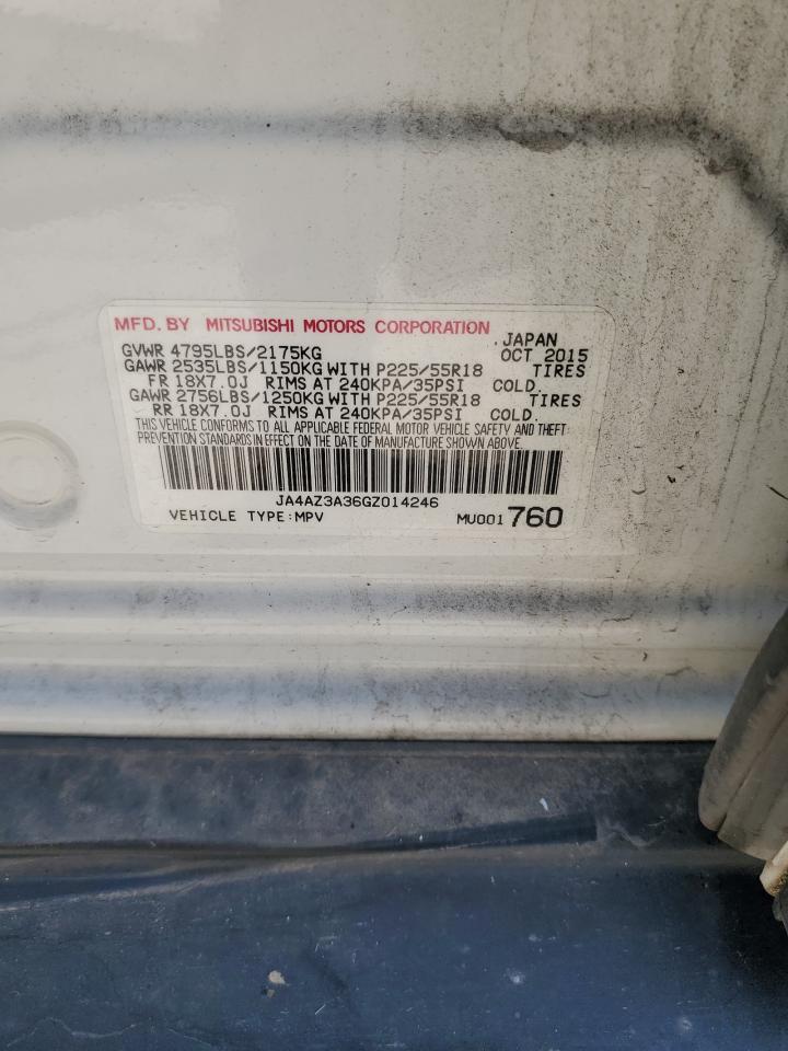 2016 Mitsubishi Outlander Se VIN: JA4AZ3A36GZ014246 Lot: 92406095