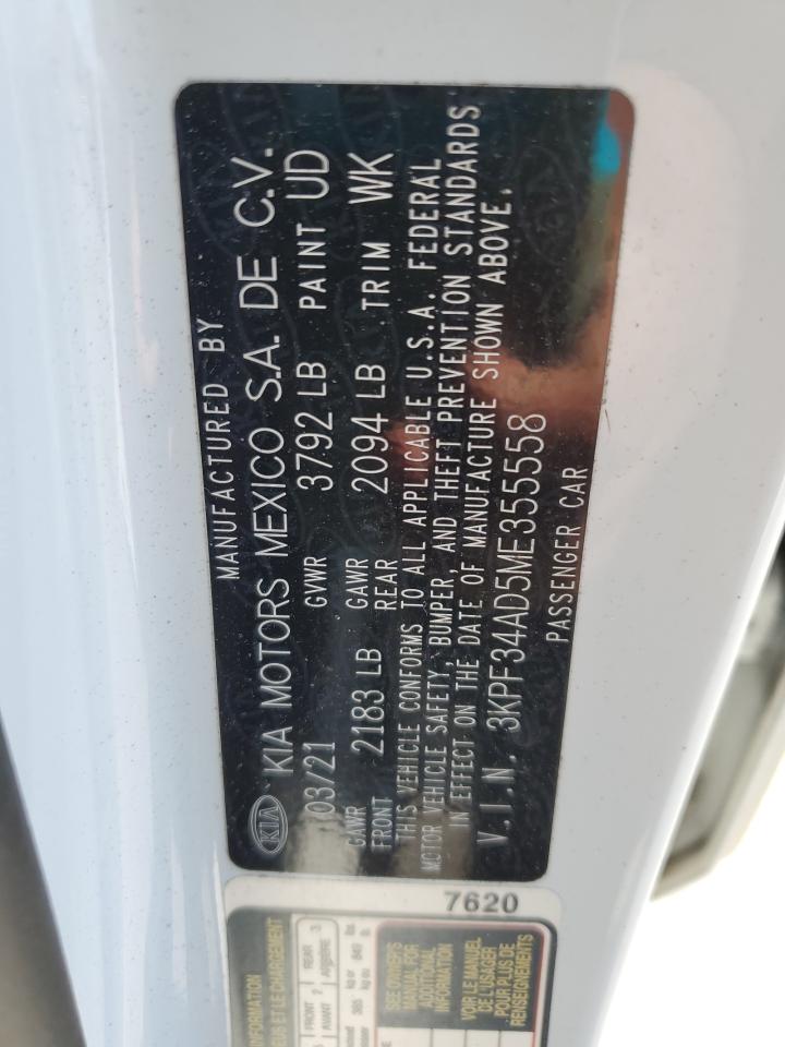 2021 Kia Forte Gt Line VIN: 3KPF34AD5ME355558 Lot: 92435465