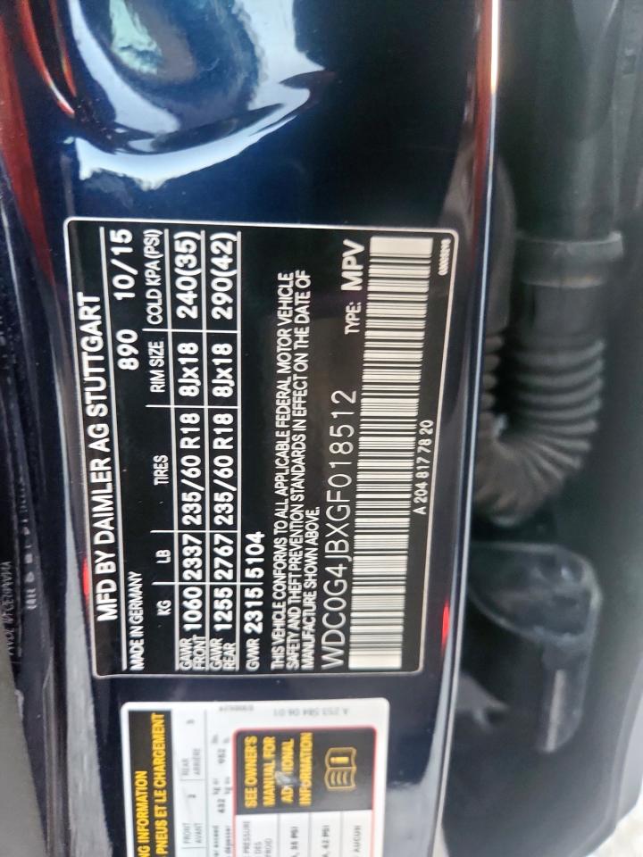 2016 Mercedes-Benz Glc 300 VIN: WDC0G4JBXGF018512 Lot: 91911775