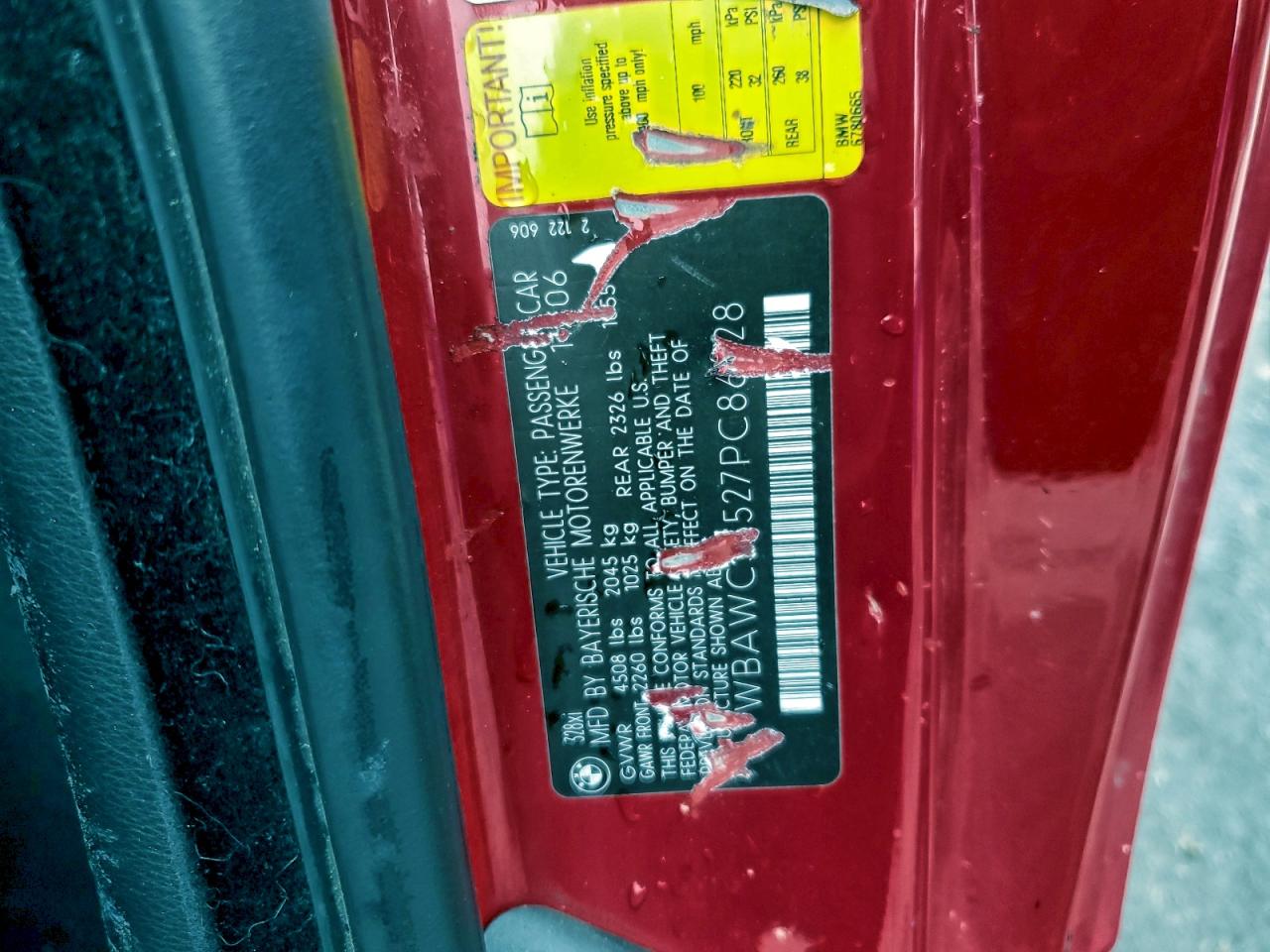 2007 BMW 328 Xi VIN: WBAWC33527PC86428 Lot: 94221375