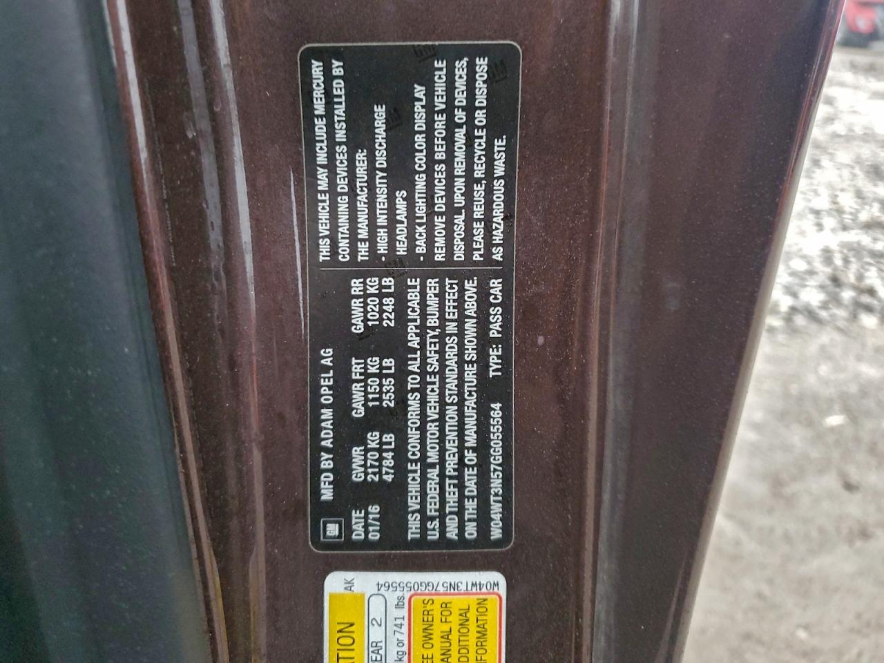 2016 Buick Cascada Premium VIN: W04WT3N57GG055564 Lot: 93625255