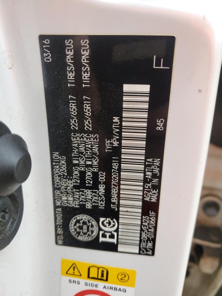 2016 Lexus Nx 200T Base VIN: JTJBARBZ7G2074811 Lot: 91632805