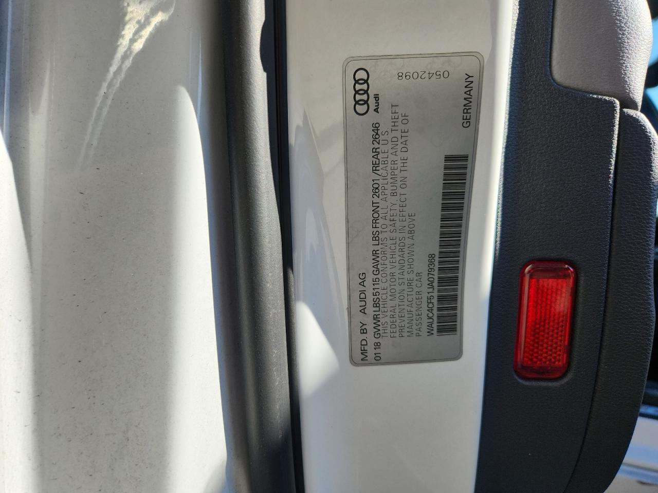 2018 Audi S5 Prestige VIN: WAUC4CF51JA079368 Lot: 92086035