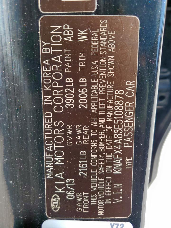 2014 Kia Forte Ex VIN: KNAFX4A83E5108878 Lot: 91518505